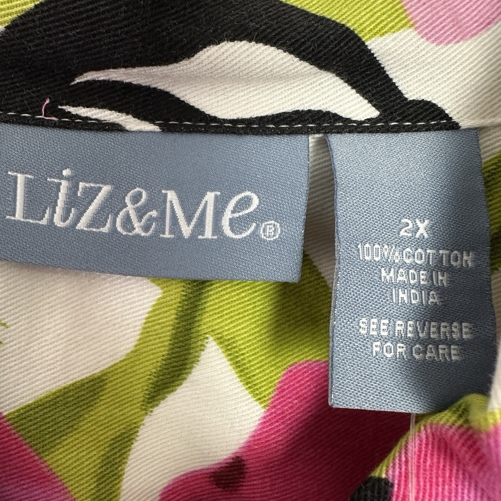 LIZ & ME Floral Lightweight Jacket Womens 2X Beaded Embroidered Tropical‎ New - Picture 3 of 10